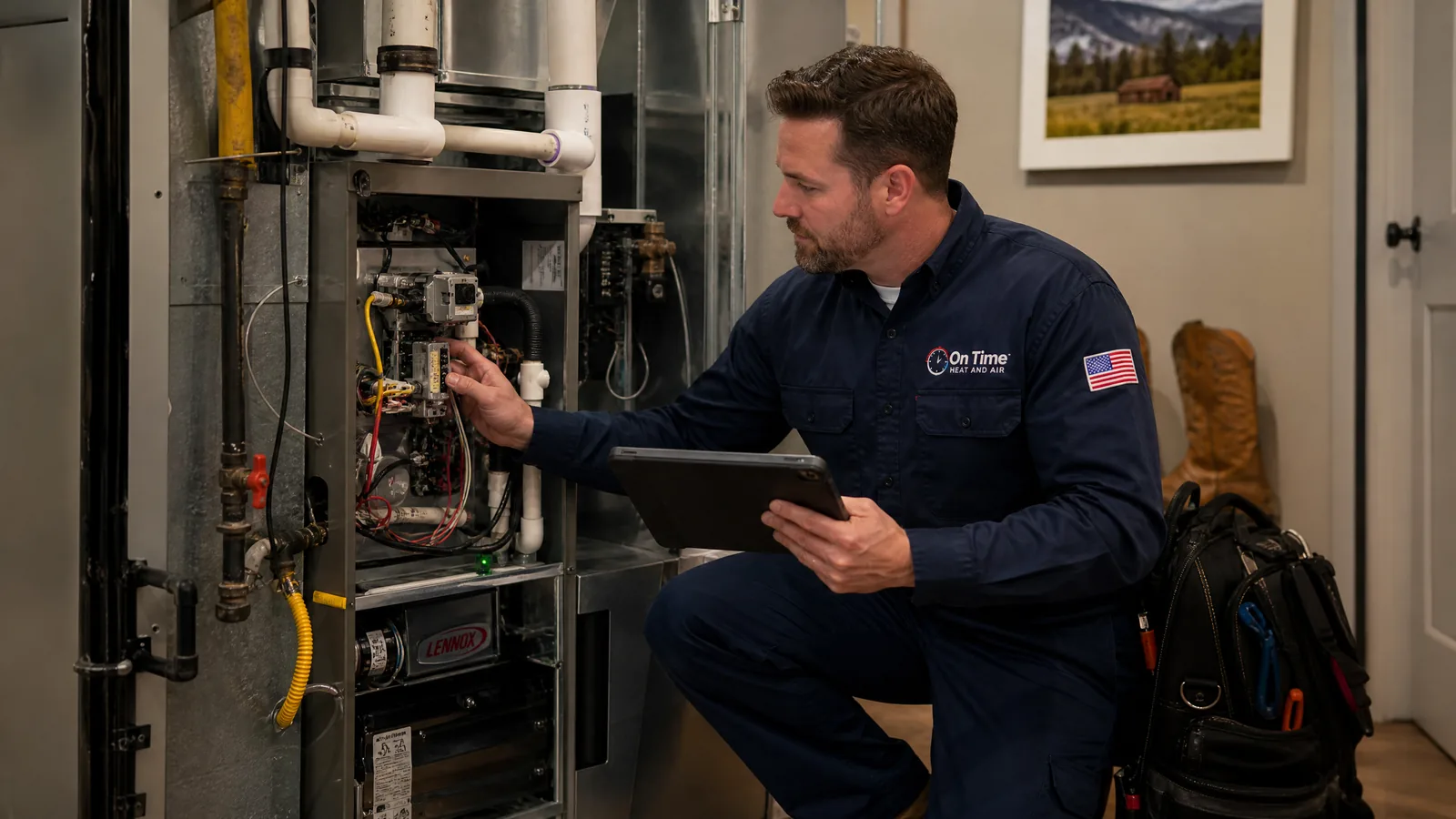 On Time Heat and Air furnace installation Colorado home